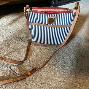 Dooney & Bourke Navy and Tan Crossbody Bag